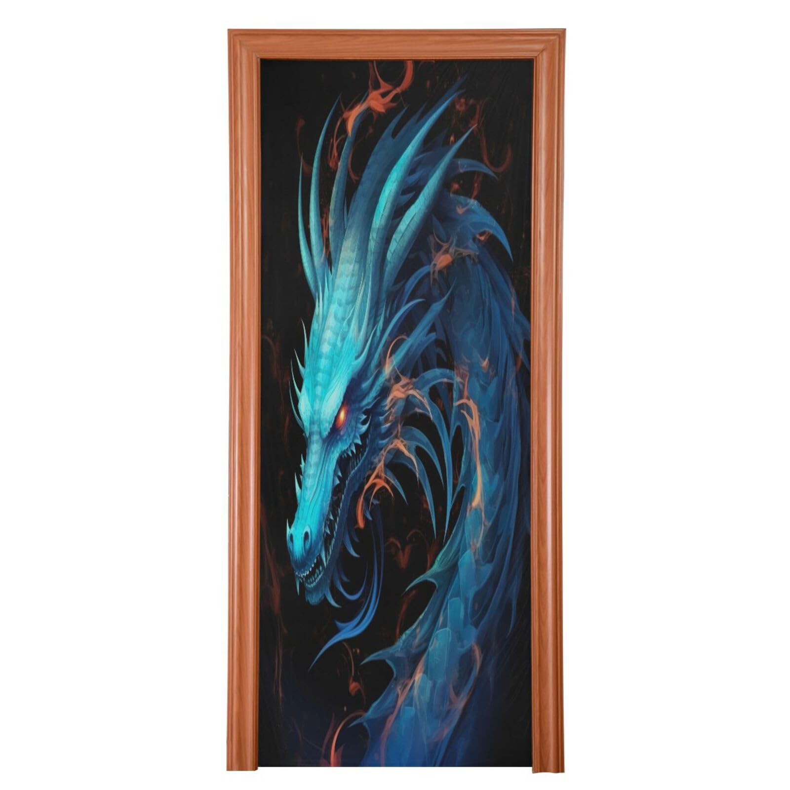 FLildon Cool Dragon Door Cover Decoration, Party Accessory Porch Decor for Festive Ornament Room Door Covers 36 x 98 Inch