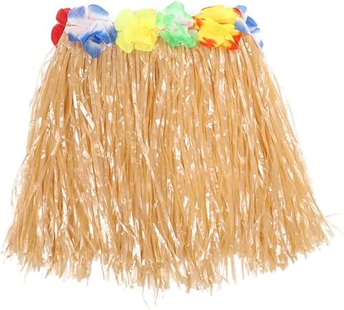 Miniatura 2 de Faldas de hierba para niños con falda hawaiana de hierba de Leis, falda de hierba hula tropical hawaiana fiesta en la playa