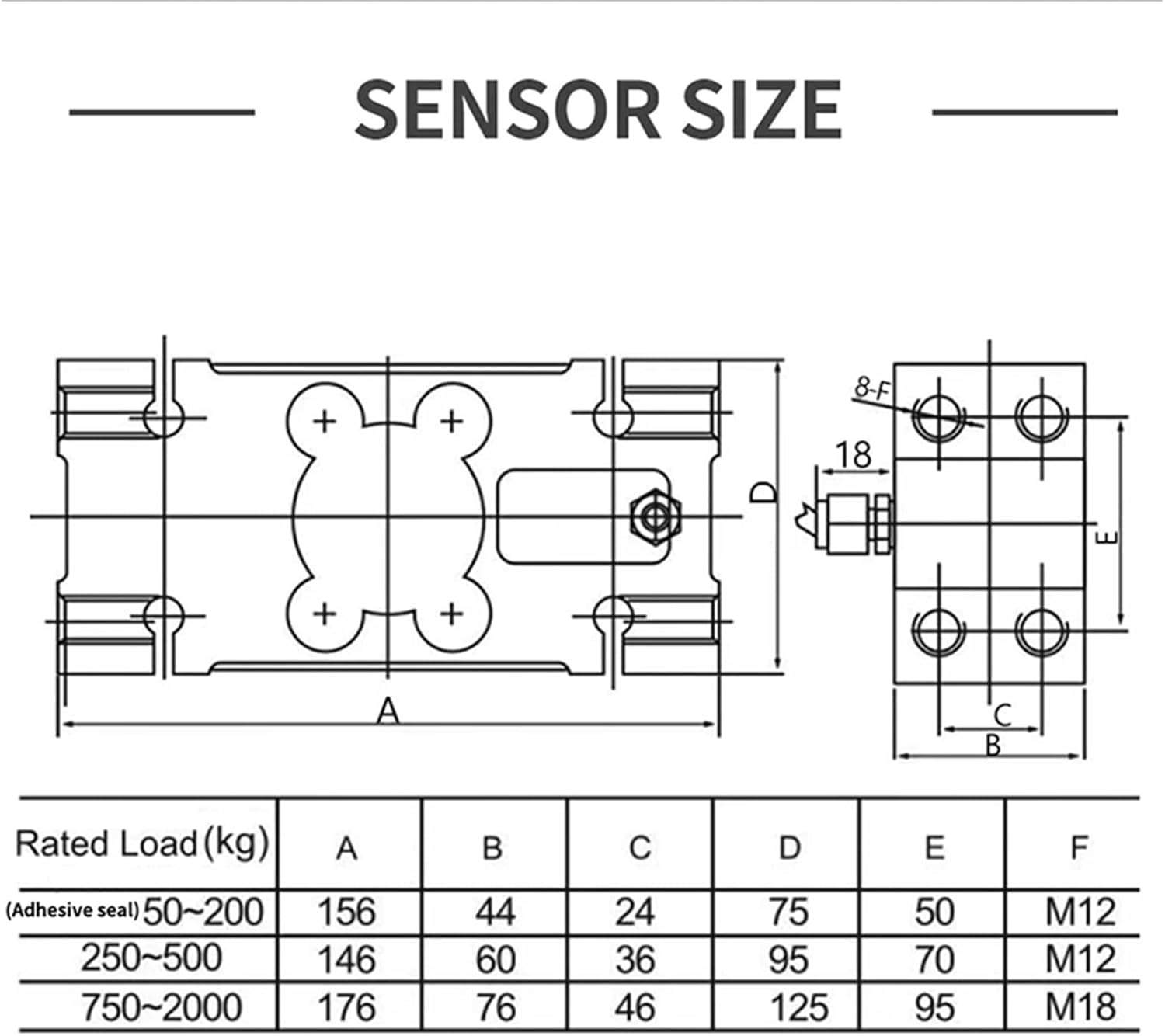 Weighing Sensor Box Structure Load Cell IL Type Quantitative Scale Packaging Scales Batching Scale Rail Scales(1000KG)