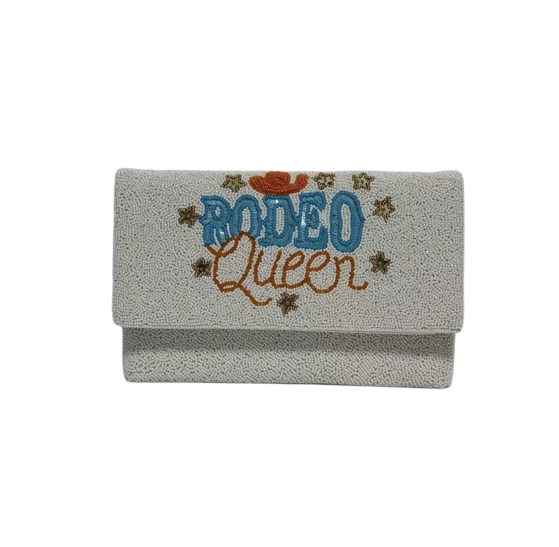 Rodeo Queen Beaded Clutch Bag, Seed Bead Crossbody Bag, Boho Handbag, Gift for Her