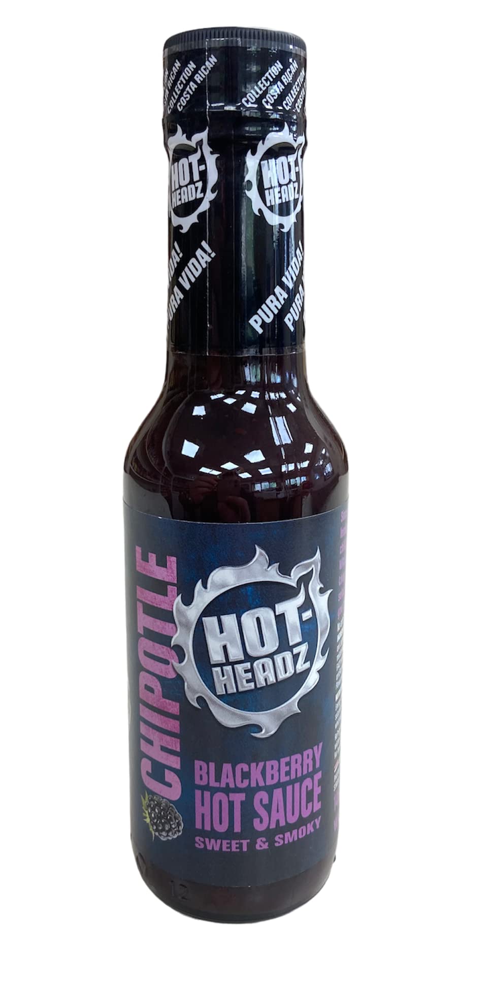 Hot Headz! Blackberry & Chipotle Medium Hot Sauce Jalapenos Chillies Hot Sauce Sweet & Smoky Flavours With a Medium Heat for Dipping and Spice Great Gift For Hot Sauce Lovers (148ml Bottle)