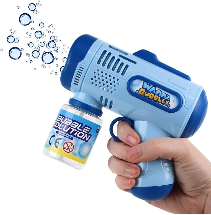 MayToys Otomatik Baloncuk Makinesi Pilli Köpük Tabancası Sızdırmaz Tasarım Bubble Gun Mavi