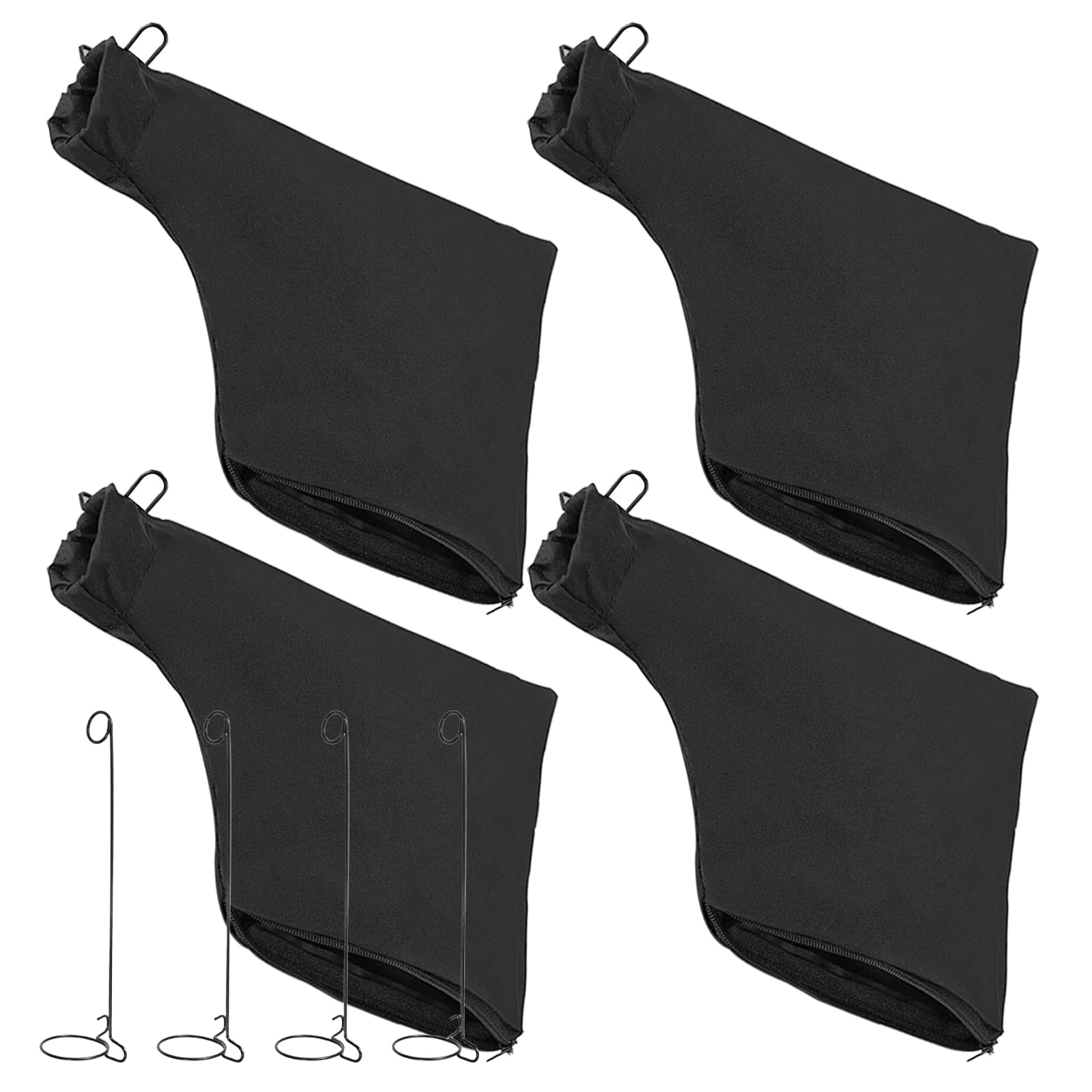 4 PCS Mitre Saw Dust Bag Replacement with Zipper & Iron Wire Design, Fits 255 Mitre Saw Easy Disposal Dust Collector Bags, Compatible with Sander & Power Tools（Black）