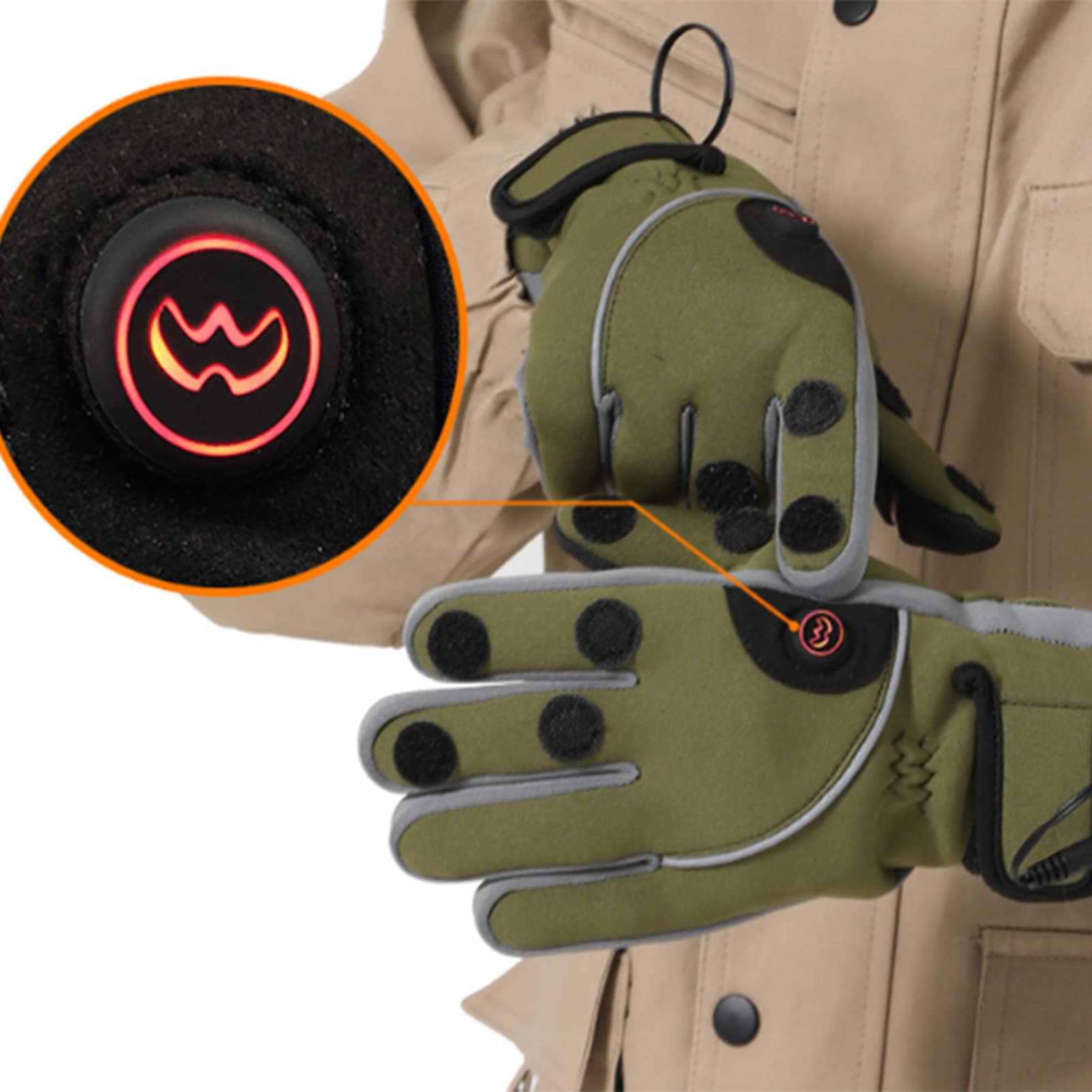 CHEWYNP Guantes calefactables sin Dedos con Tapa abatible, Guantes de Caza de Camuflaje, Guantes Convertibles de Camuflaje Antideslizantes a Prueba de Viento para Caza, Camping, Senderismo