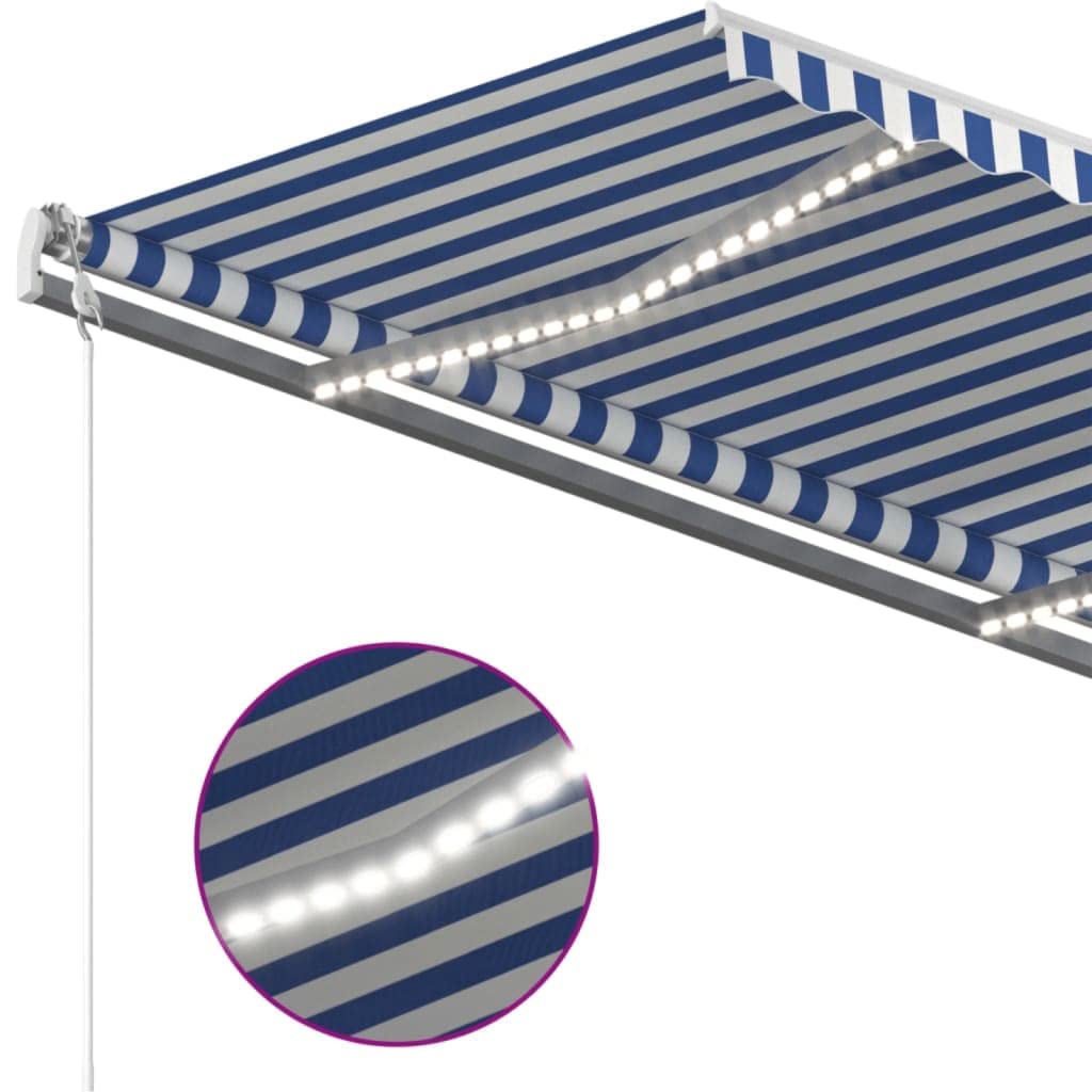 Toldo articulado automático con sensor de viento LED, 450 x 300 cm, marco de aluminio con recubrimiento de polvo, protección solar resistente a los rayos UV y al agua, para terraza, balcón