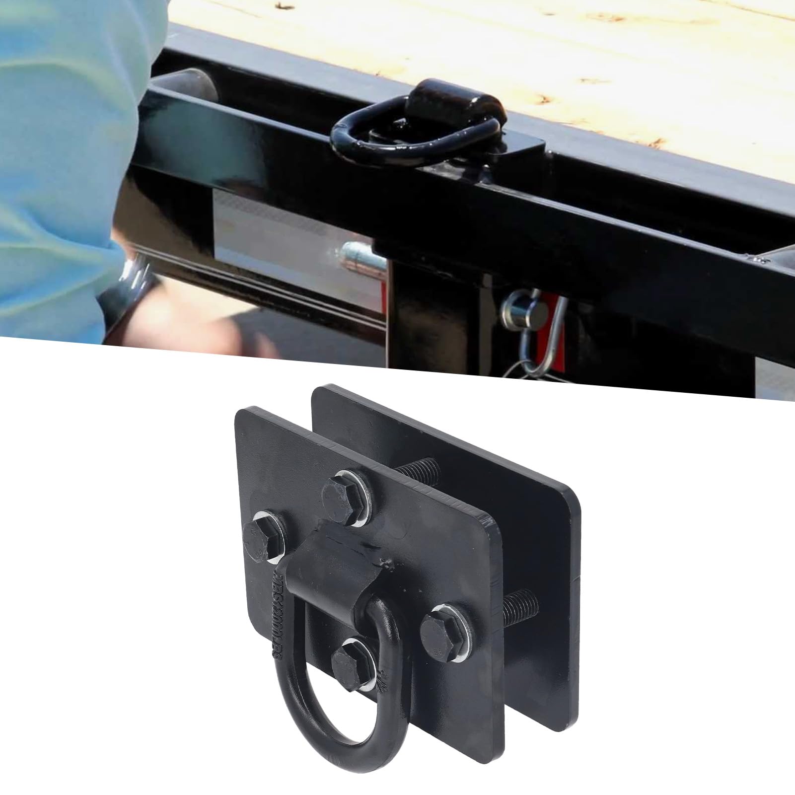 FILFEEL Anillos en D para Remolques, 2 uds., Resistentes Empotrados en Puntos de Anclaje de Amarre, Capacidad de 12000 Libras para Plataforma de Camión y Piso de Remolque