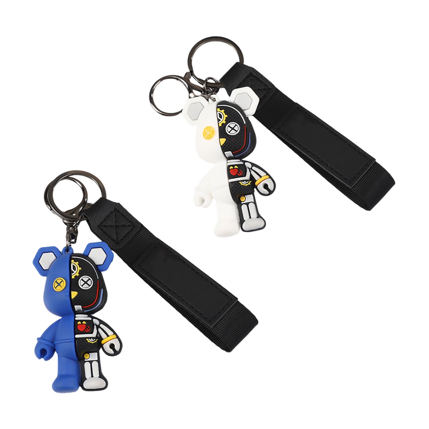 2 Pieces Cartoon Bear Keychain, Stylish Keychain, Creative Design Keychain, Couple Keychain, Fun Keychain.
