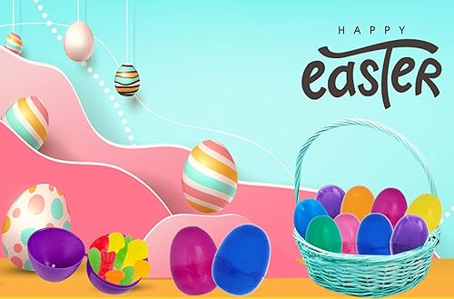 Miniatura 6 de The Dreidel Company - Huevos de Pascua de plástico rellenables a granel, colores surtido perfectos para caza de huevos de Pascua, huevos de