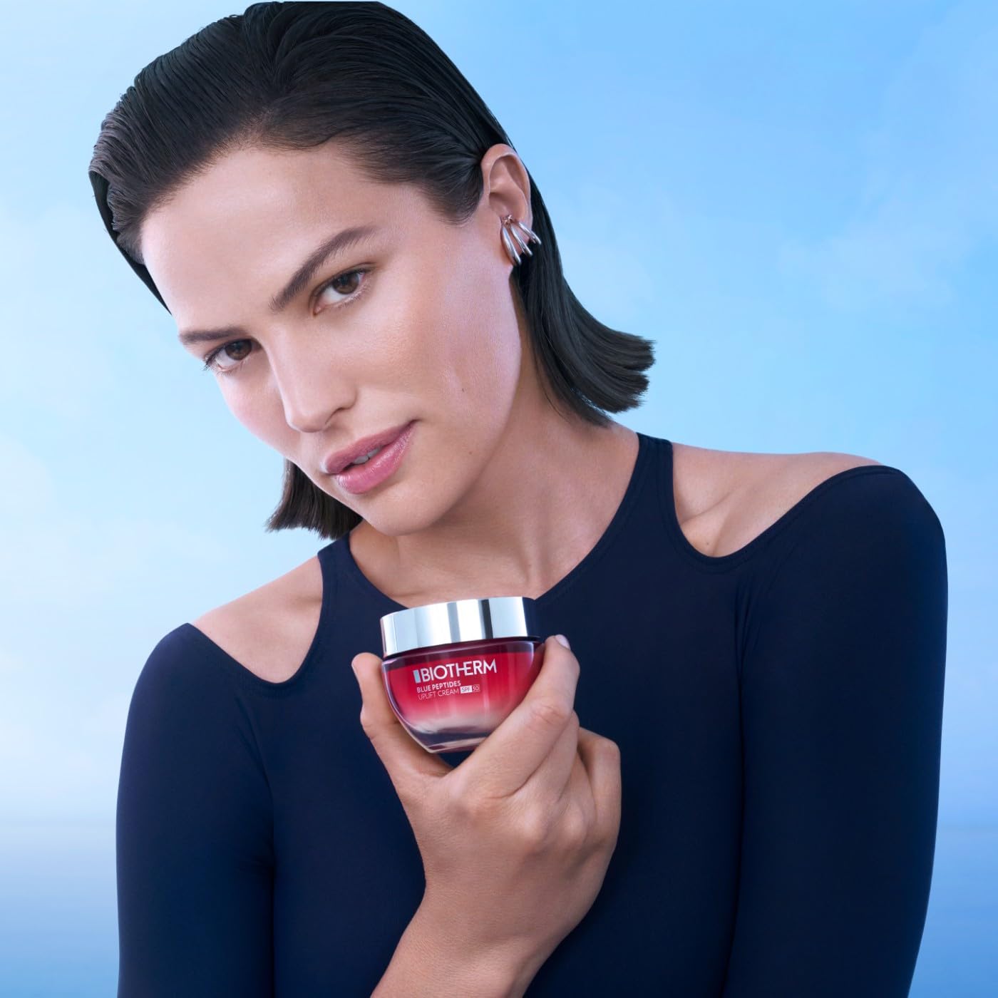 BIOTHERM Blue Peptides Uplift Cream SPF30, Crema Viso Antietà Con SPF30, Per Tutti i Tipi di Pelle, Azione Nutriente e Rassodante, Arricchita con Life Plankton e Collagene, 50 ml