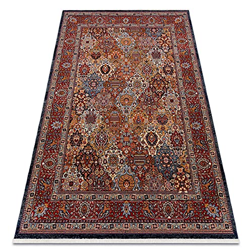 rugsx Tapis en Laine KESHAN Franges, Classique Oriental, Tapis Traditionnel, pour la Chambre, Le Salon, la Chambre à Coucher, de Haute qualité, Terracotta 300x380 cm