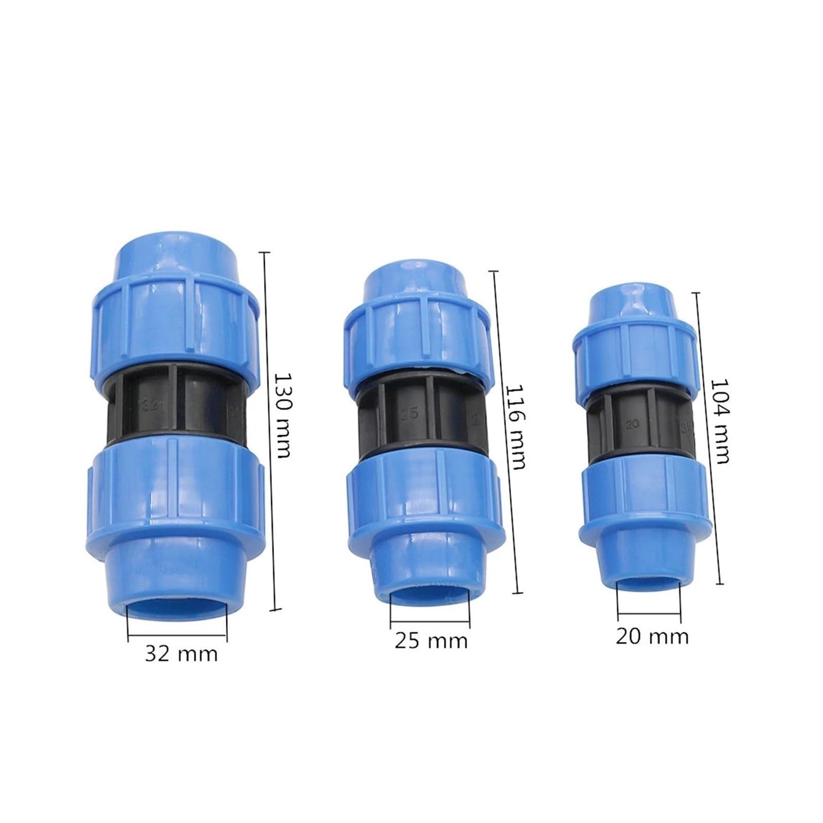 Złączki rurowe PE do bezpośredniego łączenia tworzyw sztucznych o średnicy 20/25/32 mm, proste, szybkiego montażu, majsterkowania, 5 szt(32mm 5PCS)