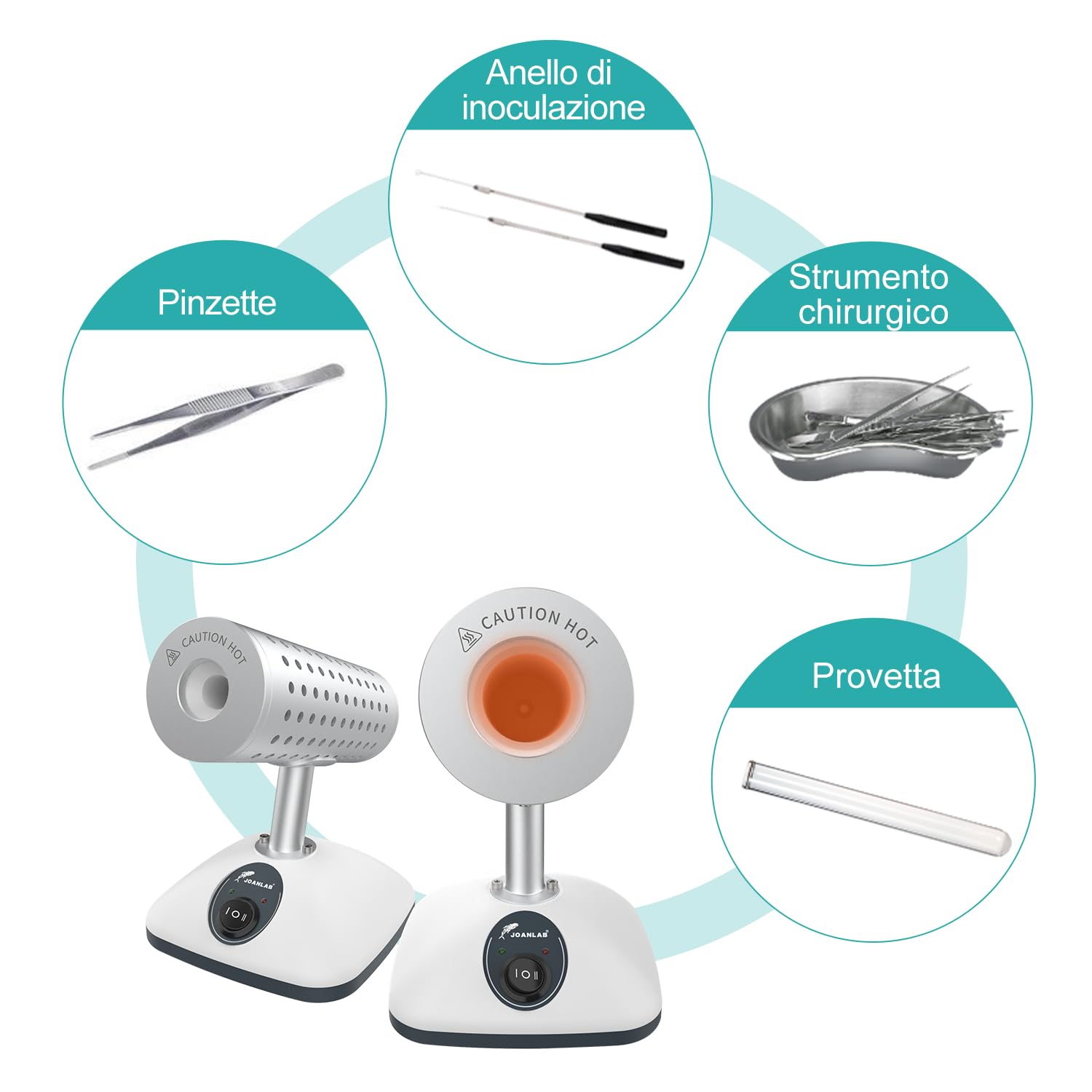 JOANLAB DS-900S Sterilizzatore a Infrarossi - Doppia Temperatura 825°C, Sterilizzatore Laboratorio per Anse, Scalpelli, Aghi, Sostituisce Becco Bunsen