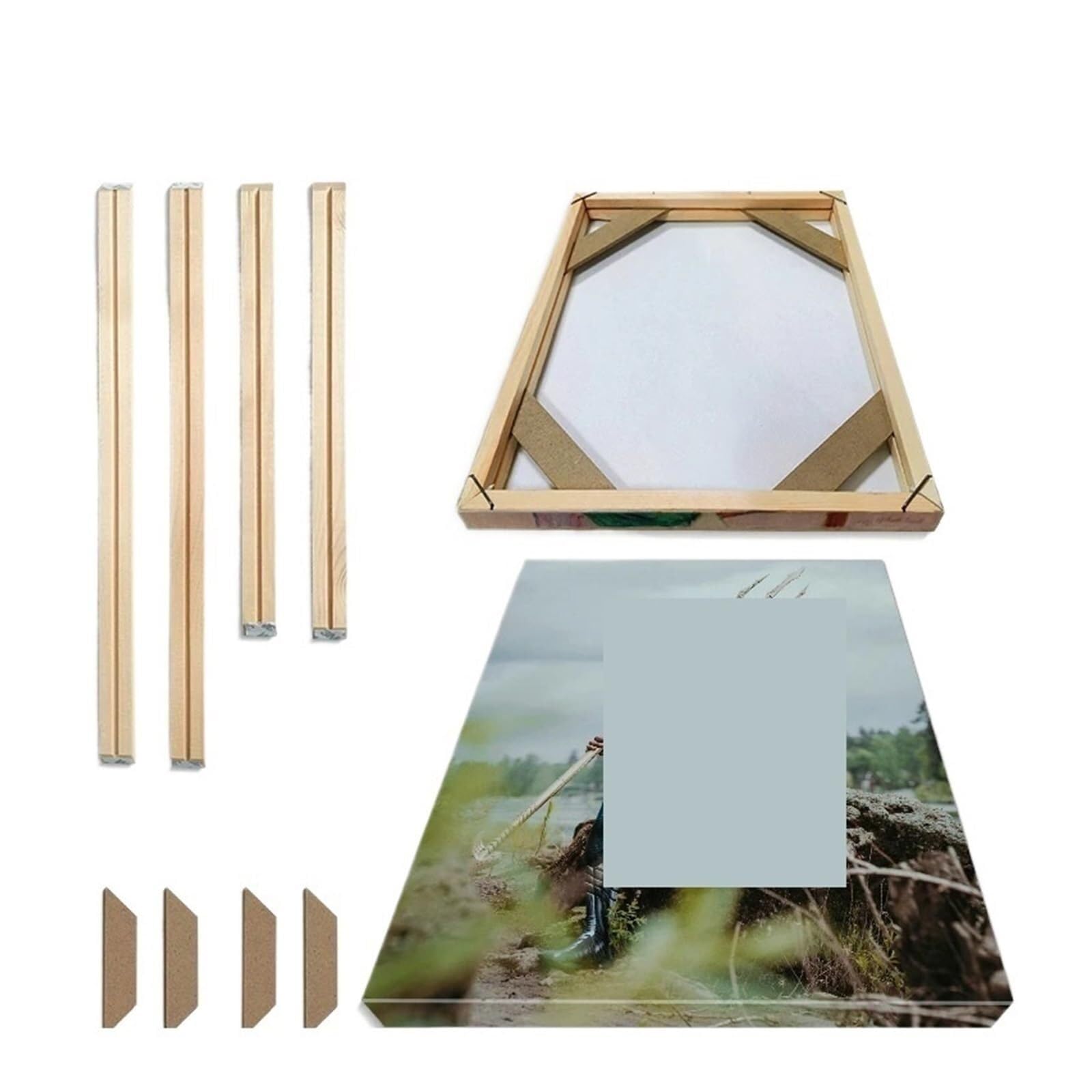 Photo Frames DIY Solid Wood Painting Frame Photo, Craft Advertisement, 50x70 60x80 60x100 CM(Height 55cm,Width 40cm)