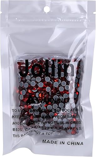 Miniatura 7 de Hot Fix - Diamantes de imitación de cristal con parte trasera plana, gemas de diamante de 0.189 in (20 ss, 1440 unidades, rojo)