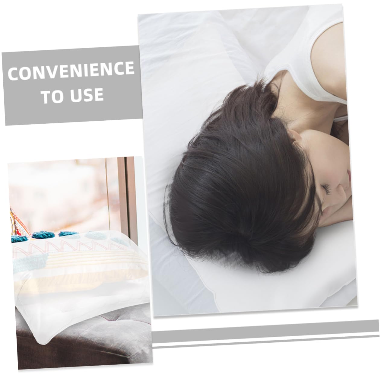BESPORTBLE Transparent Inflatable Pillow Inserts Lightweight Camping Cushion Easy Inflate Deflate for Travel Relaxation Comfort