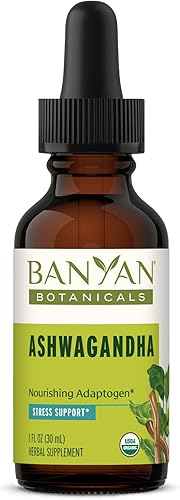 Banyan Botanicals Extracto líquido orgánico de Ashwagandha – Gotas de Ashwagandha de hierbas de acción rápida – para una energía equilibrada y