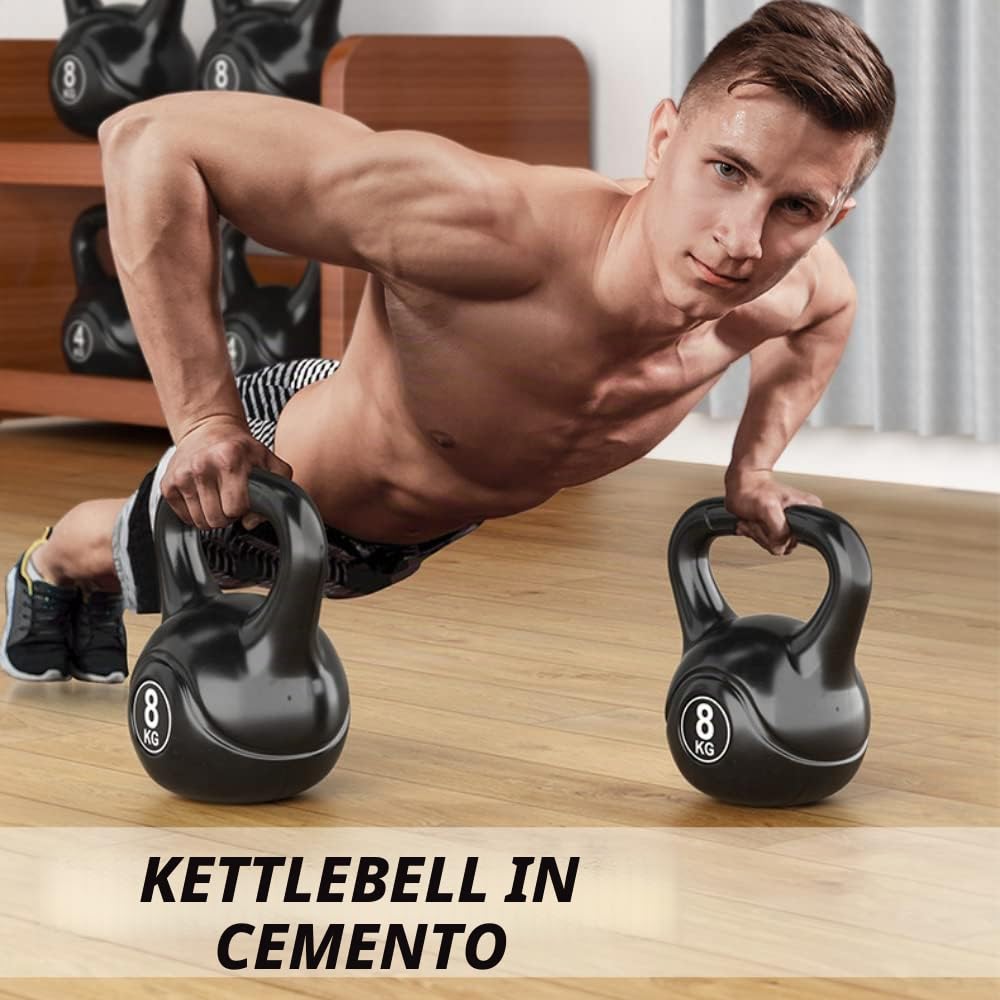 MAGIC SELECT Kettlebell da per Sport e Fitness in PVC con Sabbia e Maniglia Liscia Anti-Sfregamento per Allenamento Muscolare a Casa e Palestra.