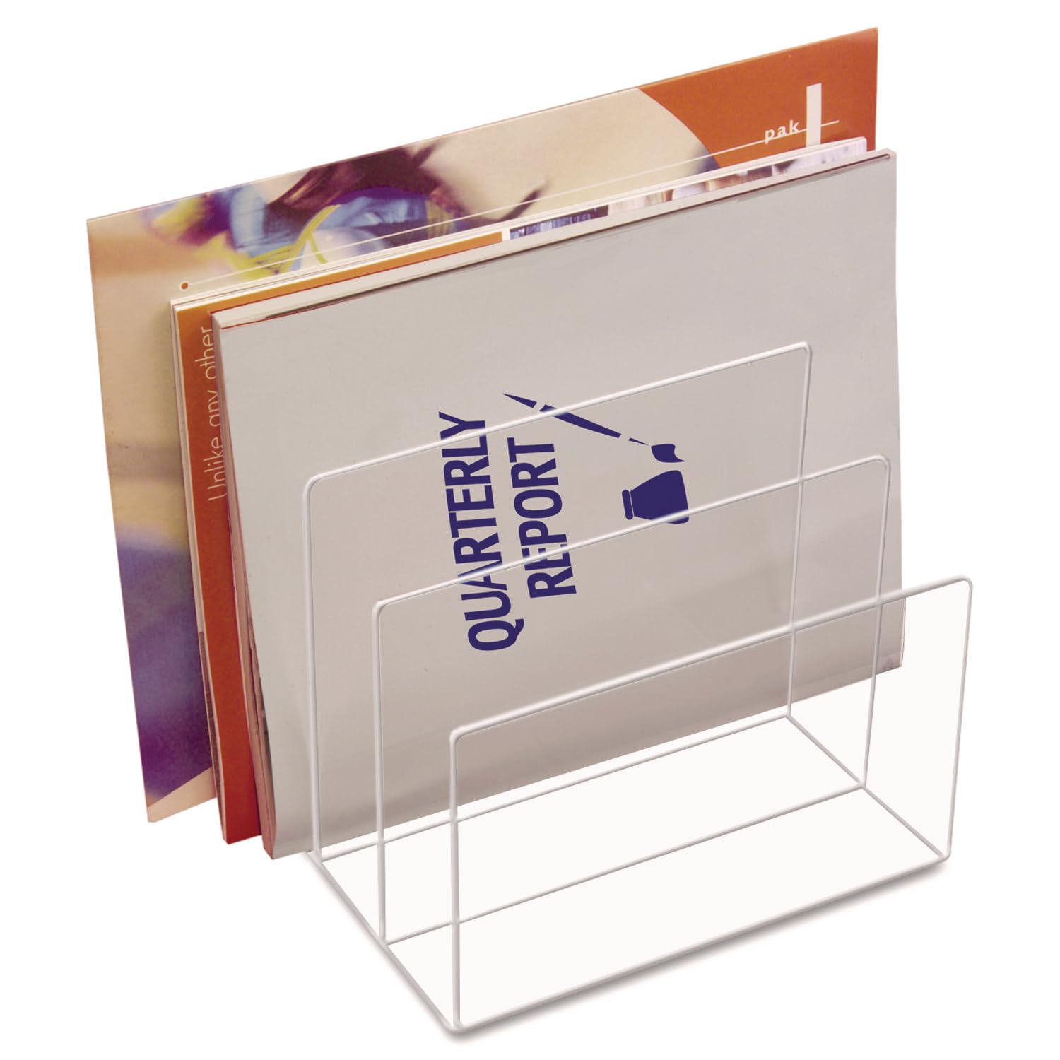 Kantek Clear Acrylic File Sorter, 3 Section Desk Collator, 8" x 6.5" x 7.6", Non-Skid Feet, Office Organizer, Desk Accessory