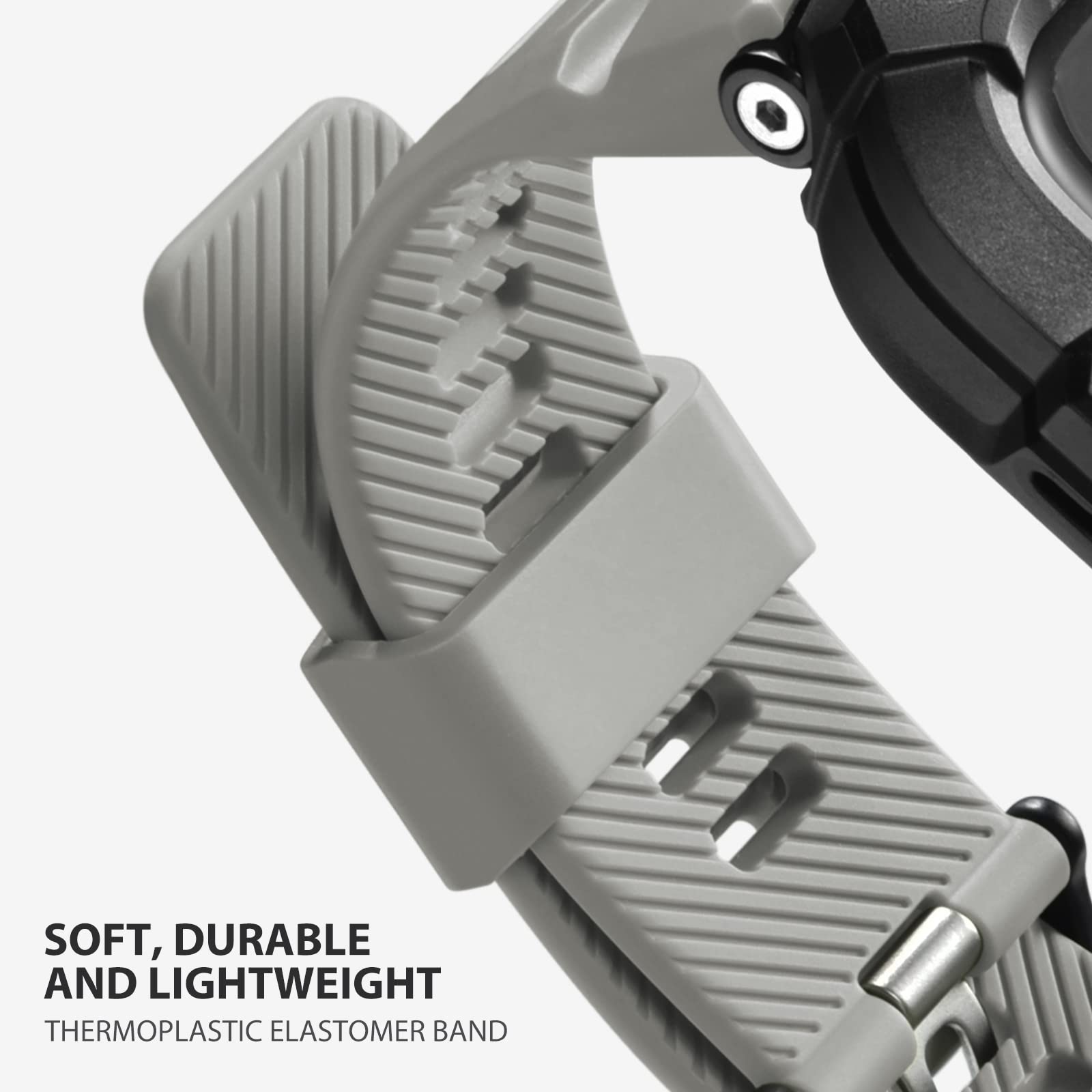 ULTIAML Etui ochronne z bransoletką, kompatybilne z Apple Watch ultra 2/ ultra 49 mm, regulowany, odporny na uderzenia, sportowy pasek, wytrzymały pasek premium (szary)