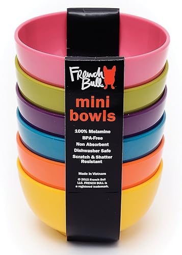Miniatura 2 de French Bull Mini cuencos de melamina para aperitivos, guarniciones, postres, salsas de inmersión o helado surtido de melamina, cucharada, cuchara,
