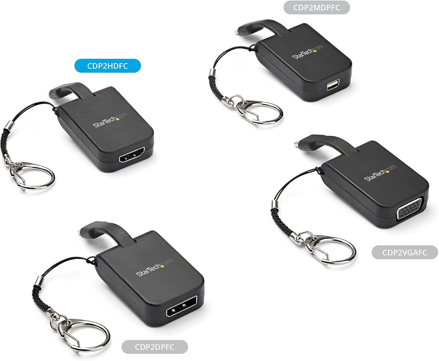 StarTech.com Compact USB C to HDMI Adapter - 4K 30Hz USB Type-C to HDMI Video Display Converter with Keychain Ring - USB-C DP Alt Mode to HDMI Monitor Dongle - Thunderbolt 3 Compatible (CDP2HDFC)