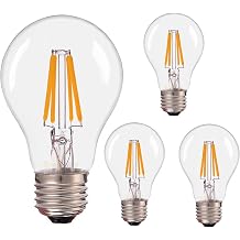 DC12V A19 LED Vintage Light Bulbs, E26 Base 4W 40-Watt Replacement Edison Light Bulbs, 12V Dimmable Decorative Bulbs 2700K Warm White Light for Wall Sconces, Ceiling Light, Pack of 4