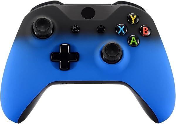 eXtremeRate Case für Xbox One S/X Controller, DIY-Ersatz Hülle Front Gehäuse Cover Faceplates Umbau Zubehör für Xbox One S/X Controller Model 1708(Schatten Blau) - 1