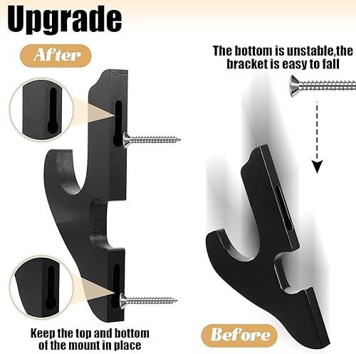 Miniatura 3 de Yookeer 2 piezas de espada de montaje en pared Katana soporte de espada Katana exhibición de espada Artes de madera Soporte de madera ajustable