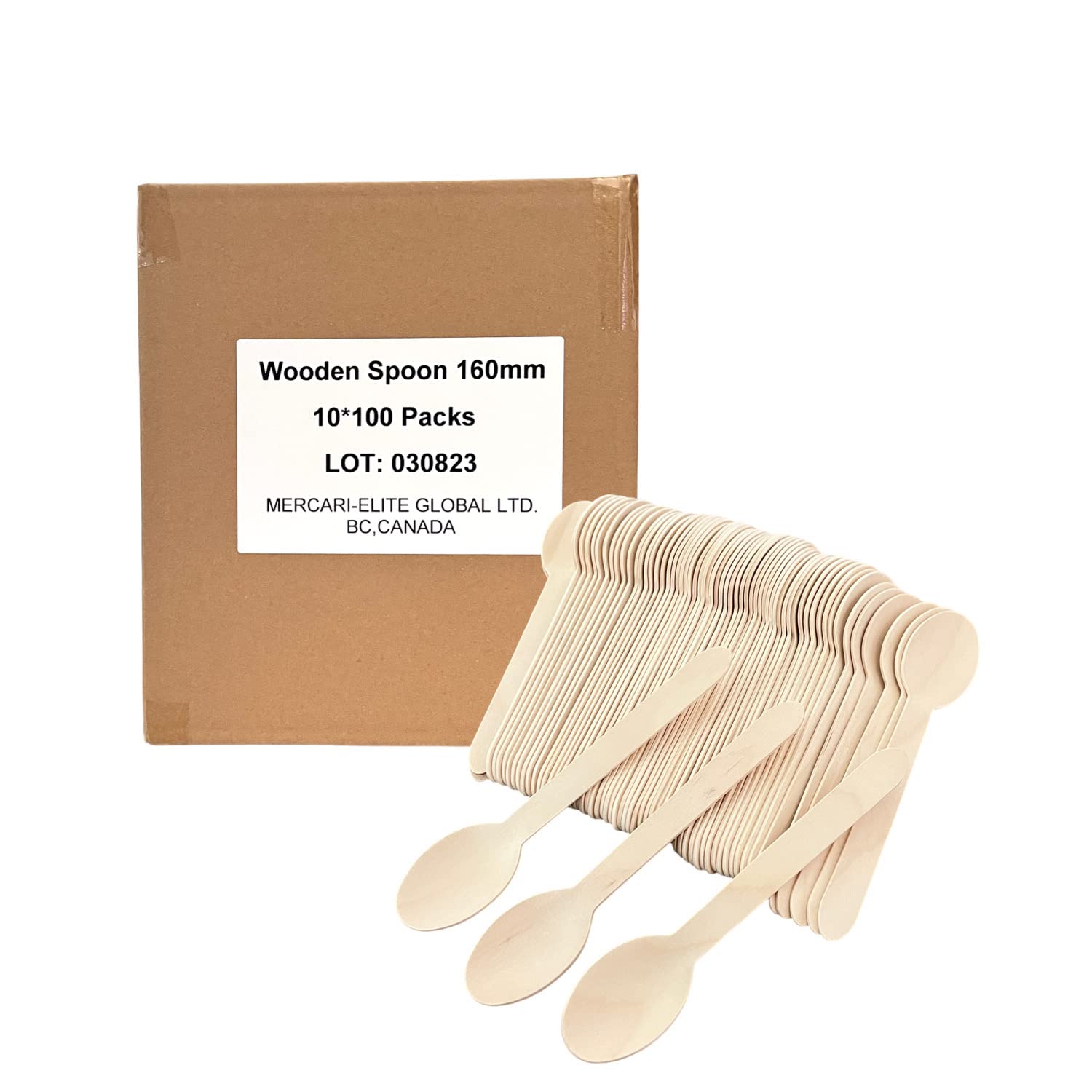 Confezione da 1000 cucchiai in legno usa e getta, lunghezza 16 cm, biodegradabili, utensili compostabili, posate ecologiche di alta qualità, alternativa al cucchiaio monouso in plastica