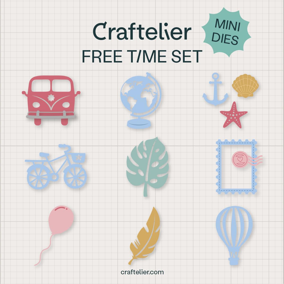 Craftelier - Set of 9 Time Free Themed Mini Dies - Image 2