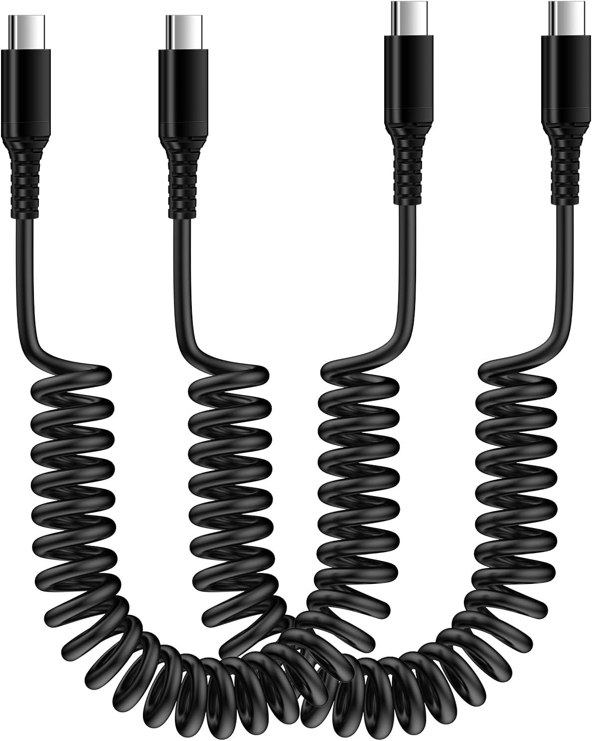 USB C Android Auto Cable 3ft 2Pack,Retractable Coiled Type