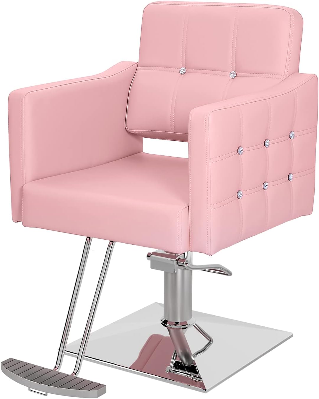 mefeir Barber Chair Hevy Duty Salon Chair for Hair Stylist Pink, Hydraulic Sytling Chair Beauty Spa Barbershop Hairdressing Equipment