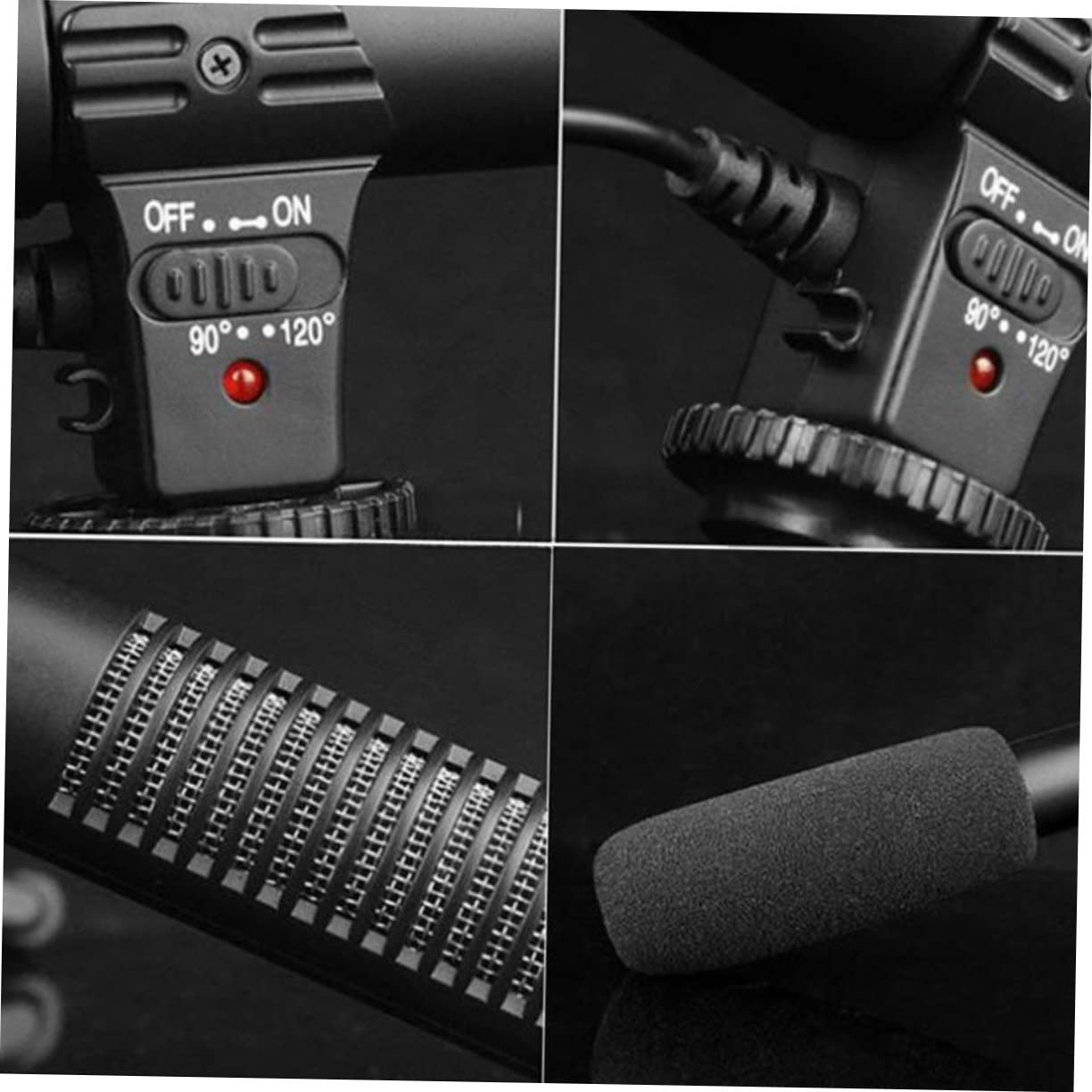 CLISPEED Micrófono De Entrevista para Cámara DSLR y Videocámara Profesional, Ligero y Compacto, Compatible Grabación De Audio En Vlogs, Entrevistas y Producción Audiovisual, Color Negro
