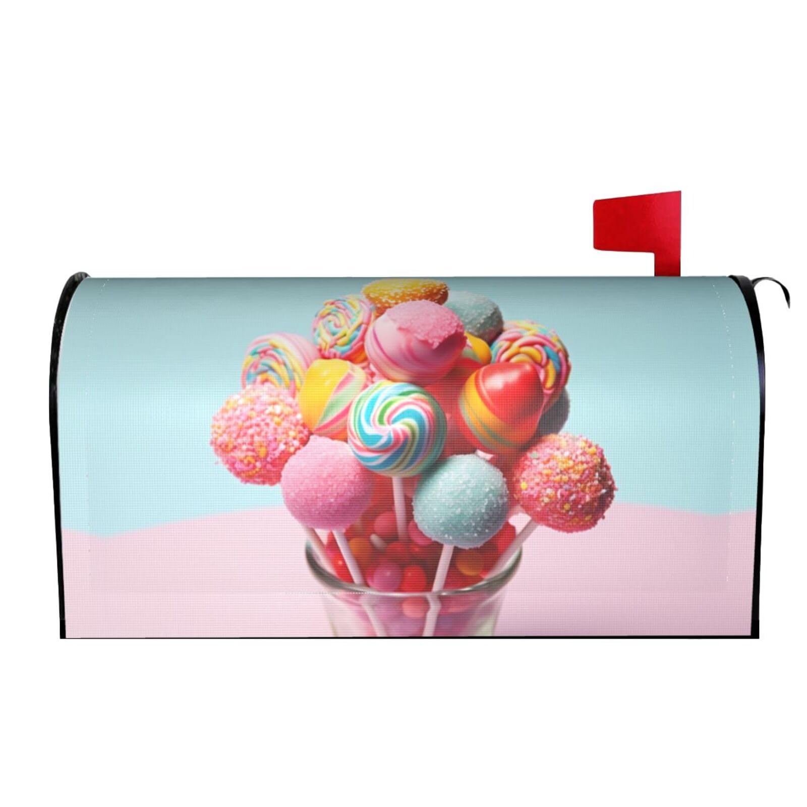 Spring Summer Mailbox Covers Magnetic Letter Post Box Cover Candies Mailbox Wrap Decoration Mailbox Post Cover for Garden Yard Outside Welcome Decor 25.5x21 in
