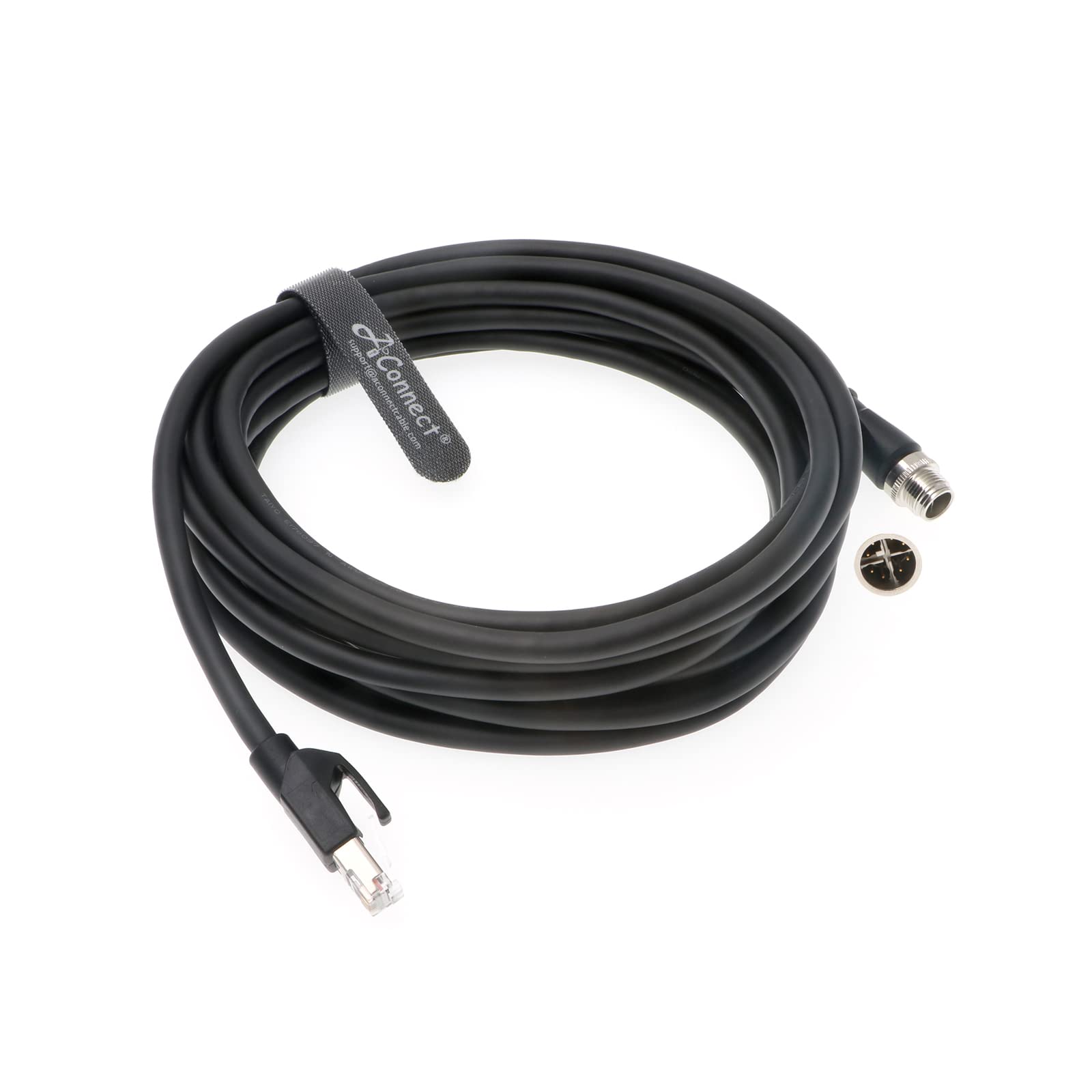 Cavo industriale schermato Ethernet M12-RJ45-XCode-per telecamera industriale Cognex M12 8pin X-Code maschio a RJ45 Cat6a flessibile impermeabile 16Ft | 5M