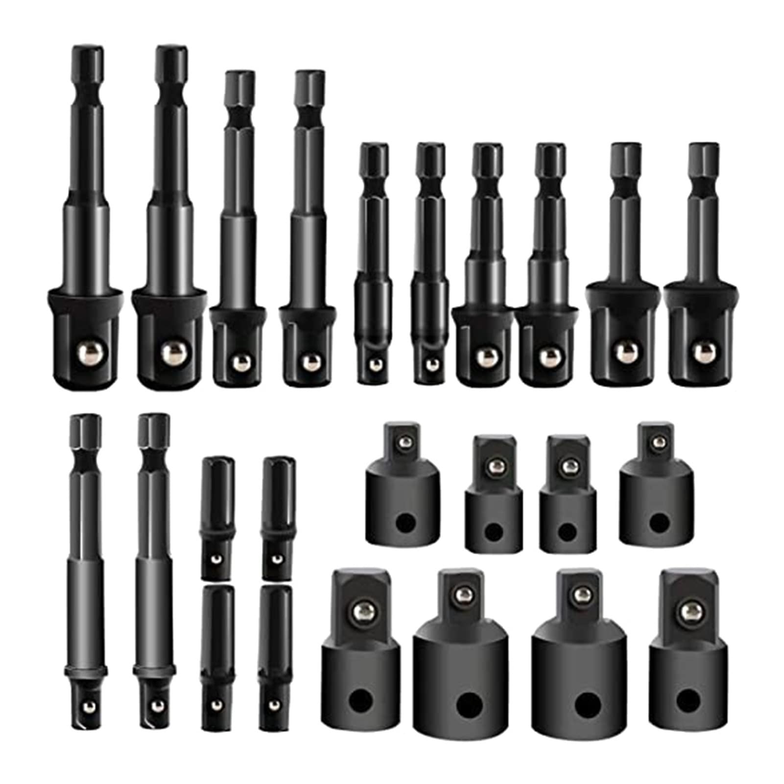 adattatore a presa esaustica, Kit set punte da trapano con adattatore for bussola di prolunga a impatto 7/8/16/24 pezzi(24pcs)
