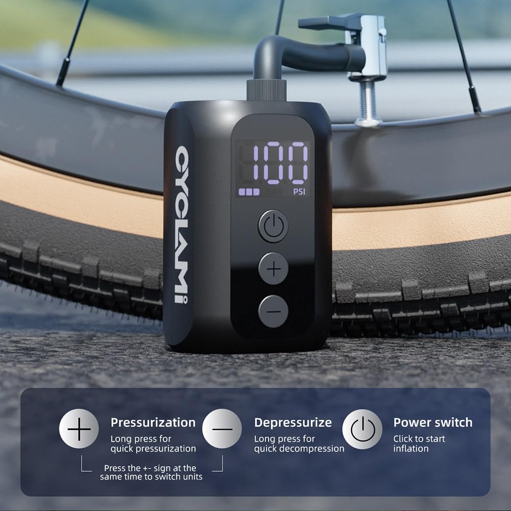 Kompaktowa pompa elektryczna 100 PSI bezprzewodowa piłka i pompka rowerowa z wyświetlaczem LED pompa ładowana przez USB