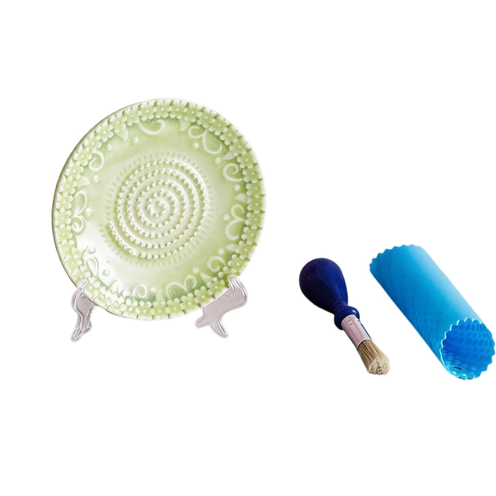 Multipurpose Ceramic Manual Grinder Plate Embossing Grater with Peeler and Brush for Garlic Gingers and Homemades Sauces Garlic Grinding Plate Ceramic Aromatic Grinder Hand Masher Cooking Ingredients
