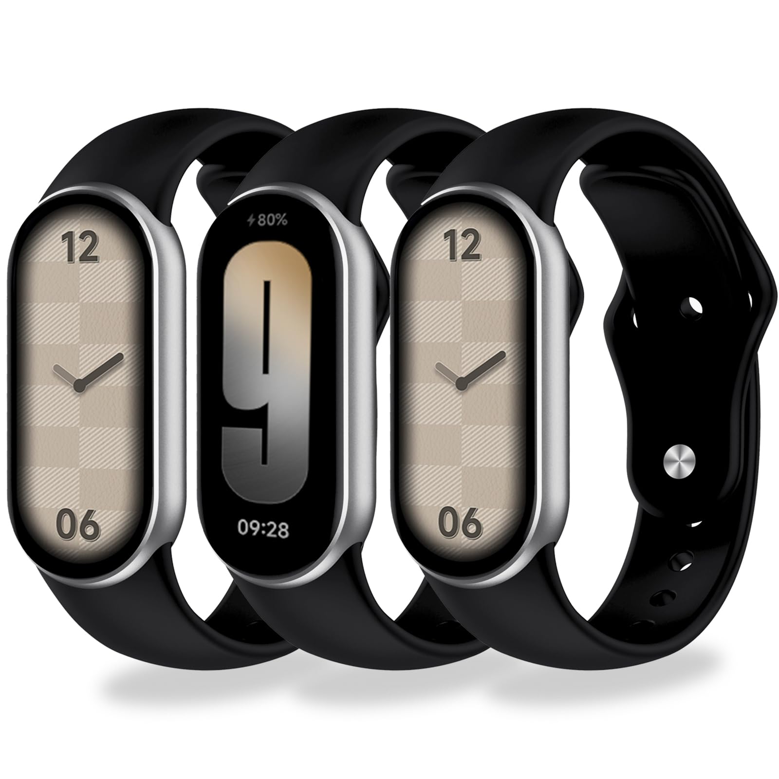 Monuary 3-10 Pezzi Cinturino Compatibili con Xiaomi Smart Band 10/9/8, Bracciale di Sportivi Colorati, con Raccordi Metallici, Morbidi e Traspiranti, Sgancio Rapido