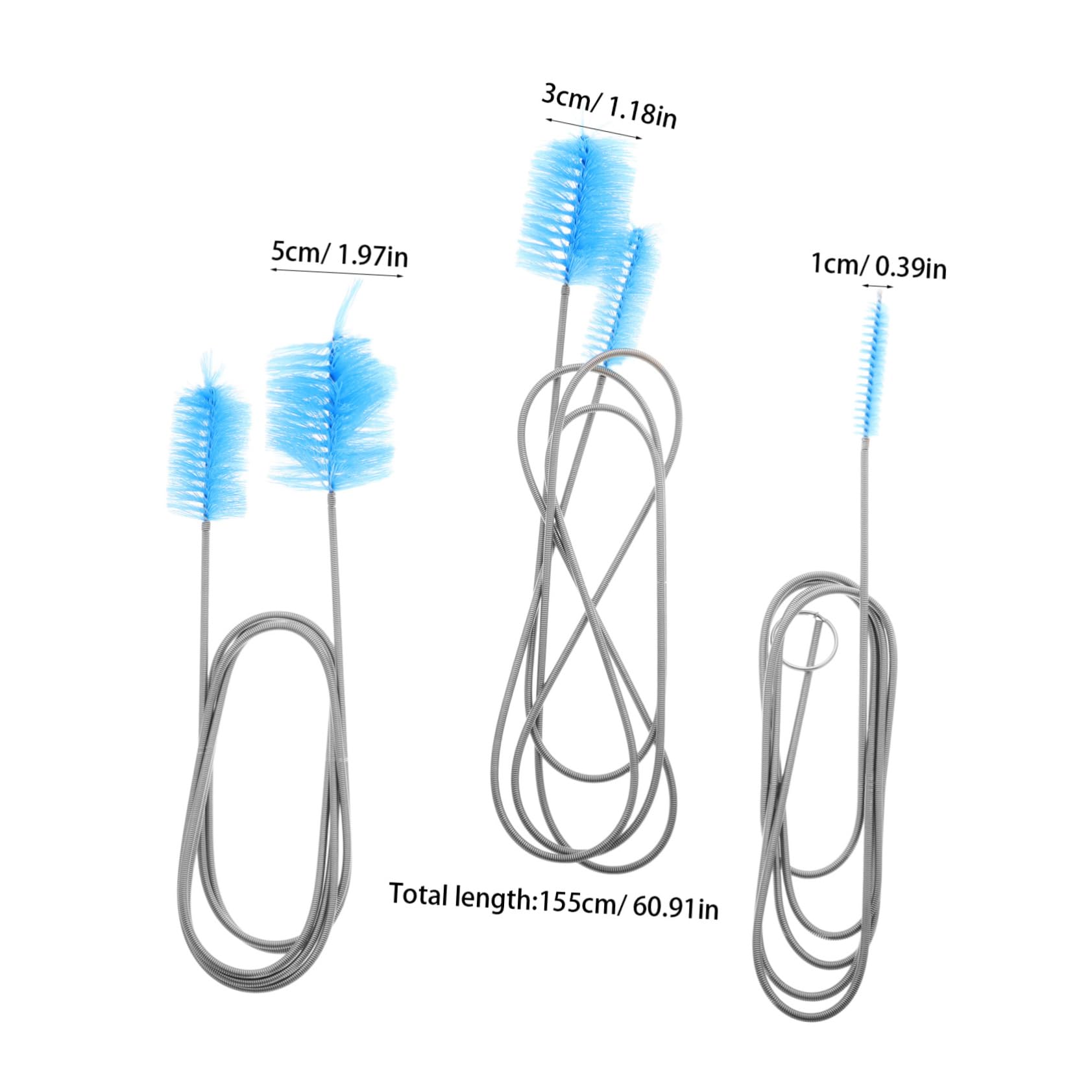 Cabilock 3pcs Flexible Water Pipe Drain Brush Set Long Brush for Cleaning Drains and Tanks for Kitchen Sink Bathrooms Water Lines