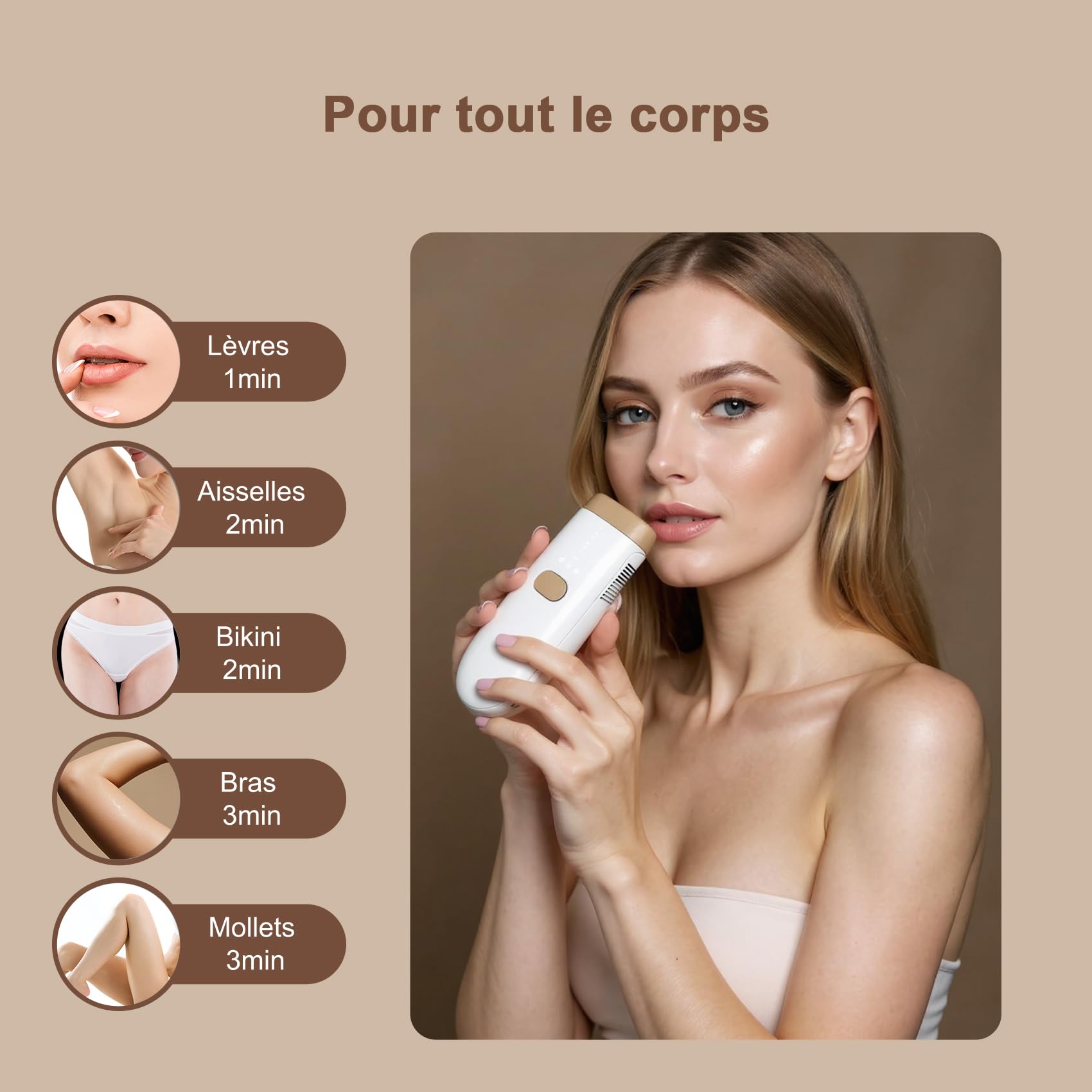 Epilatore IPL, Indolore con Raffreddamento Rapido, Depilazione Durevole per Tutti, Alternativa al Laser, per Corpo e Zona Maglia