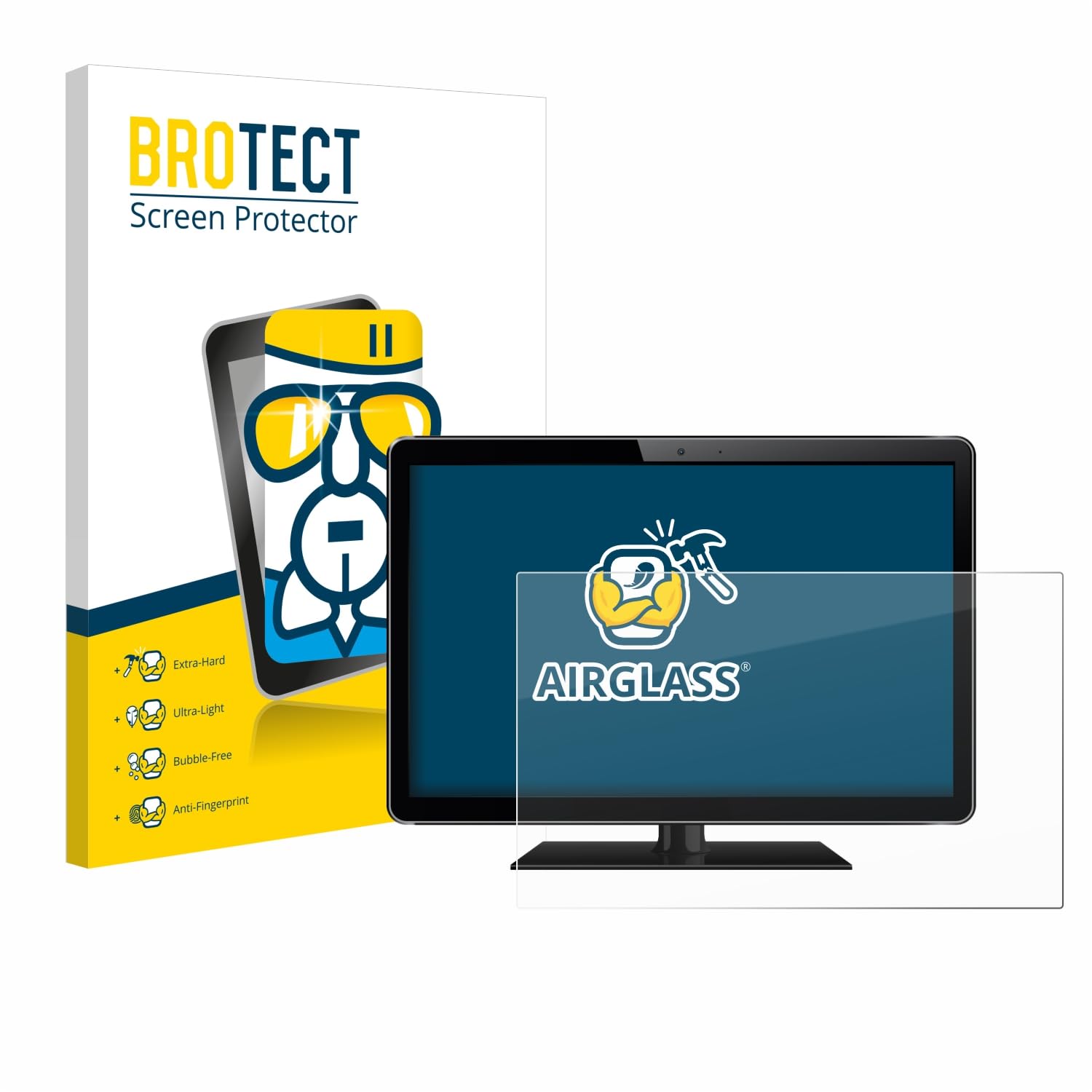 BROTECT 15.6" Protector Pantalla Cristal para Pantallas planas con 15,6 Pulgadas (39.6 cm) [345 x 194 mm, 16:9] - [Dureza 9H, Anti-Arañazos]
