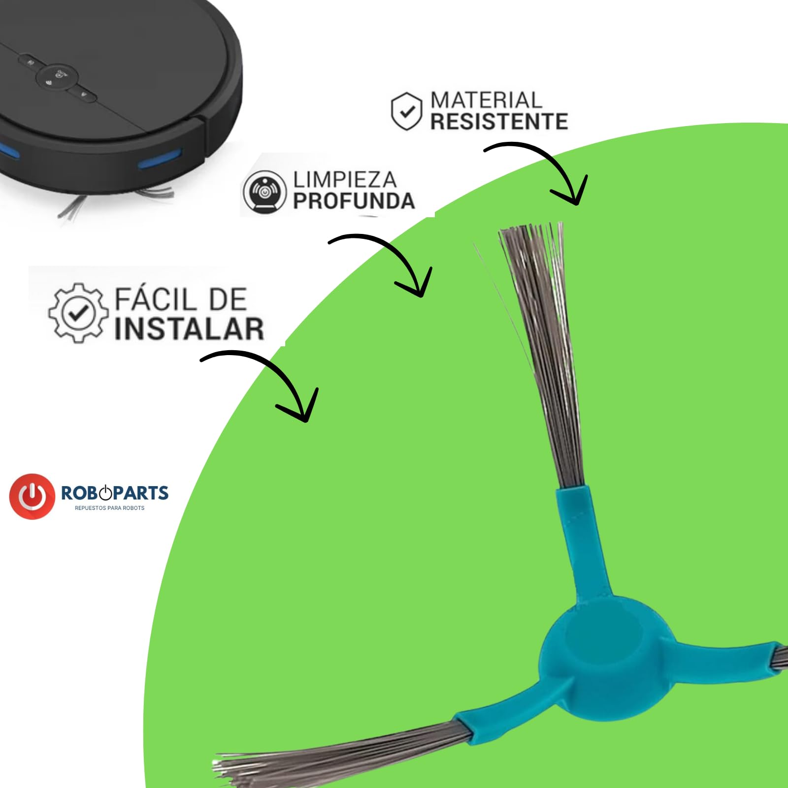 Spazzola A Rullo Principale Per Conga 7490 E 8290 – Ricambio In Plastica E Nylon Per Robot Aspirapolvere Immortal X-Treme