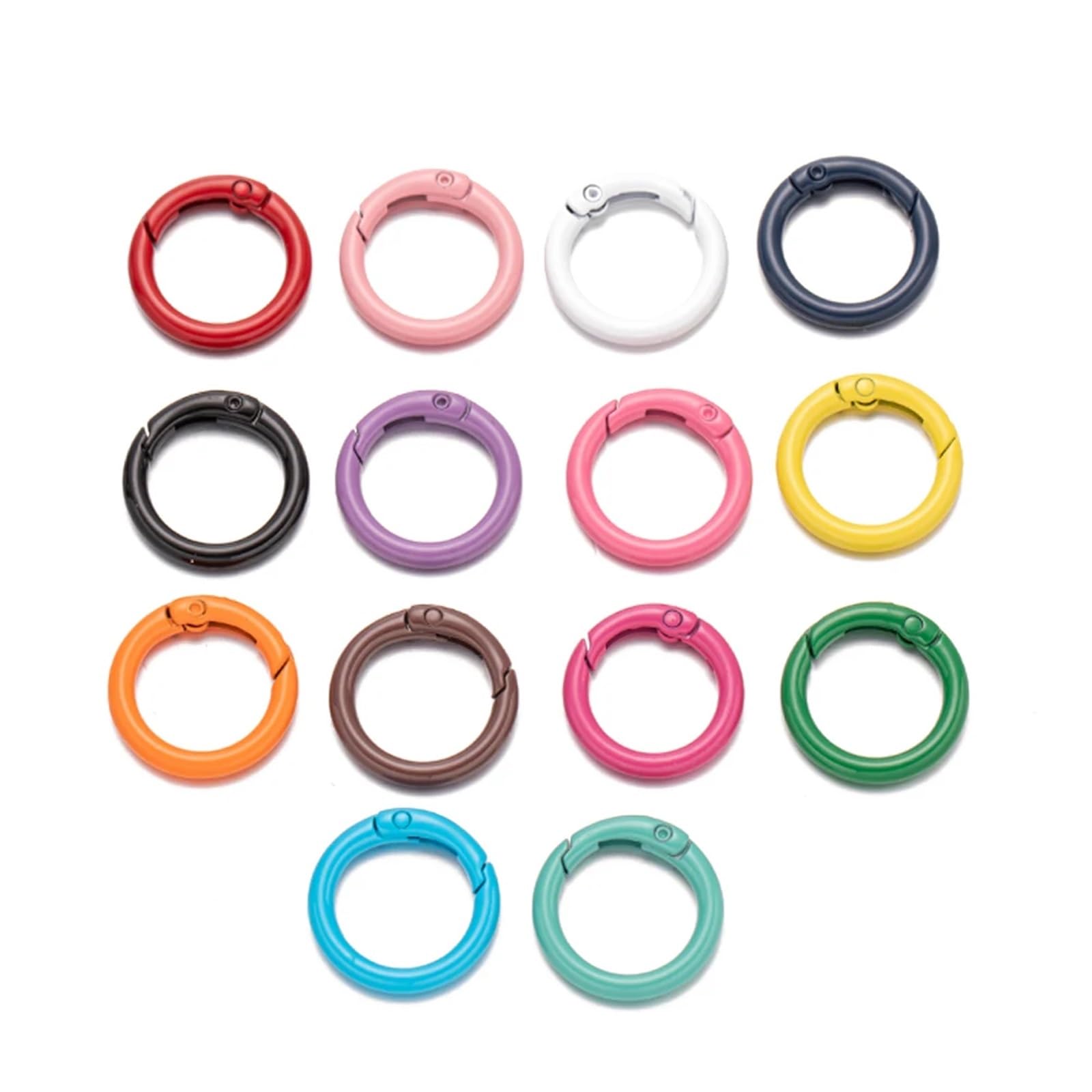 O-ring a molla in metallo 50 pezzi in Chiusure a Moschettone rotondo apribile Portachiavi Clip Gancio Fibbie Connettore(Rose Red)