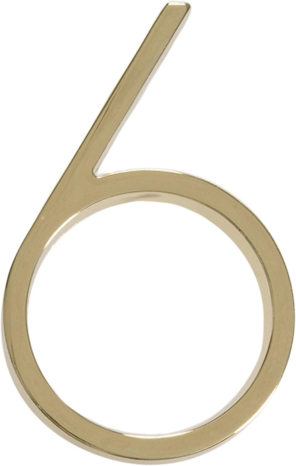 Distinctions by Hillman 843206 5-Inch Floating Mount House Polished Brass, Number 6