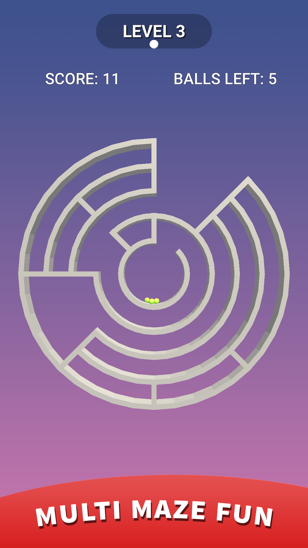 Balls Rotate Maze 3D Game Rolling Ball Circles Puzzle Maze Game