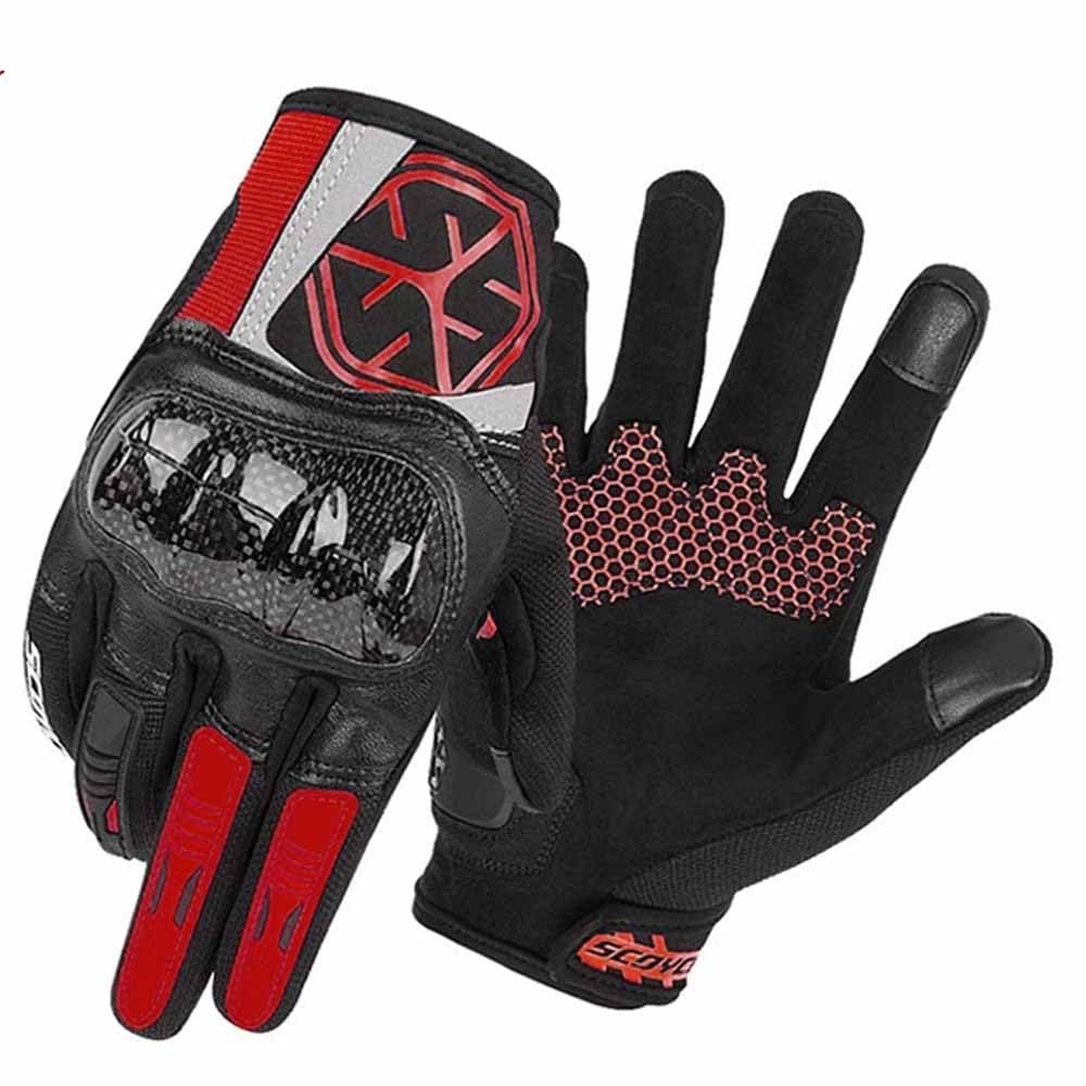 2 PCS Motorcycle Gloves for Yamaha Bolt C-SPE 2015 2016 2017 Full Finger Touchscreen Gloves All Seasons Lightweight