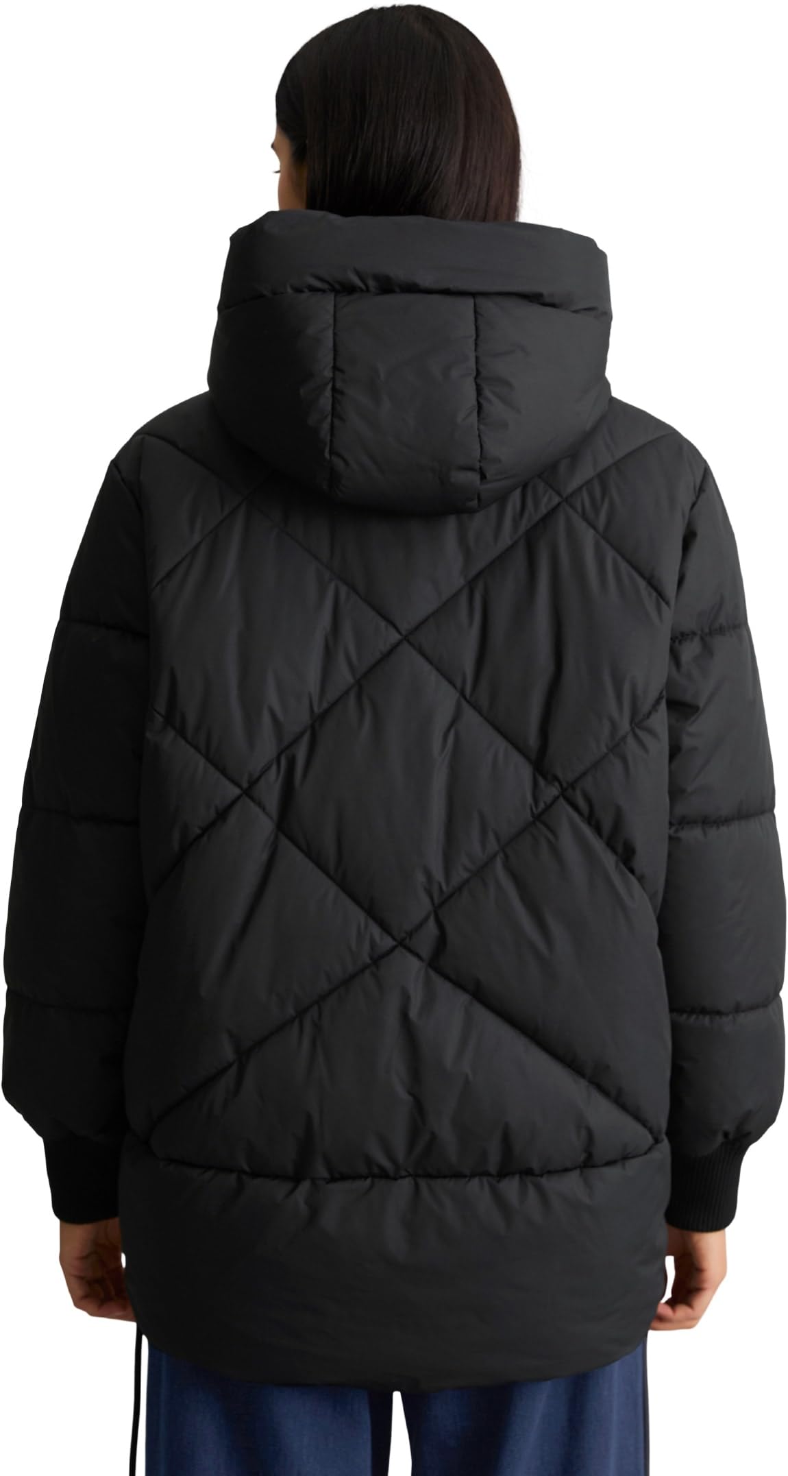 Marc O'Polo Lange Kapuzen-Steppjacke Relaxed