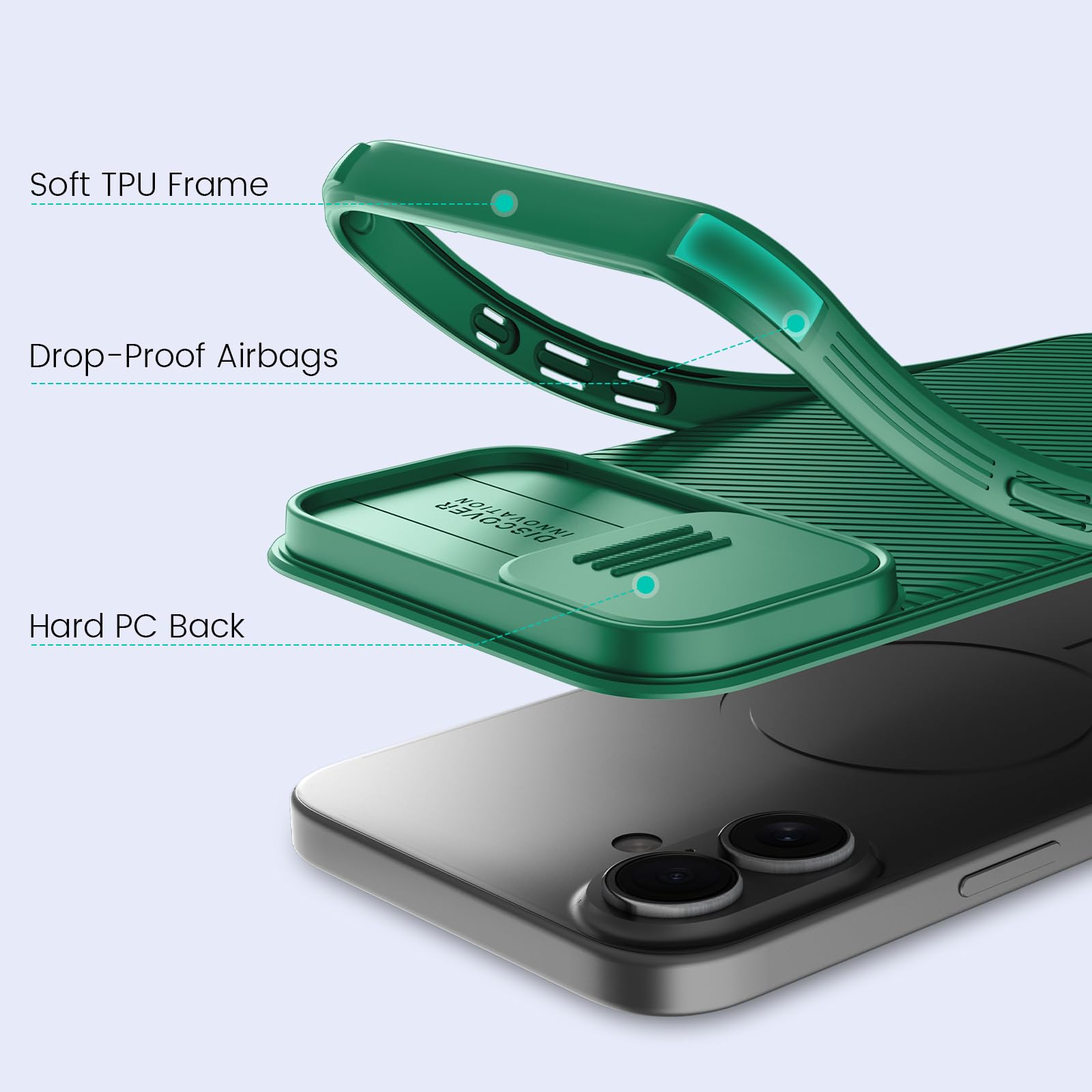 Amazon.com: Nillkin for iPhone 16 Case with Slide Camera Cover