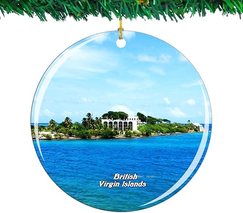 Weekino Fort Burt Tortola - Adorno de Navidad de las Islas Vírgenes Británicas, colección de recuerdos de viaje por la ciudad, porcelana de doble disponible en Yaxa Costa Rica